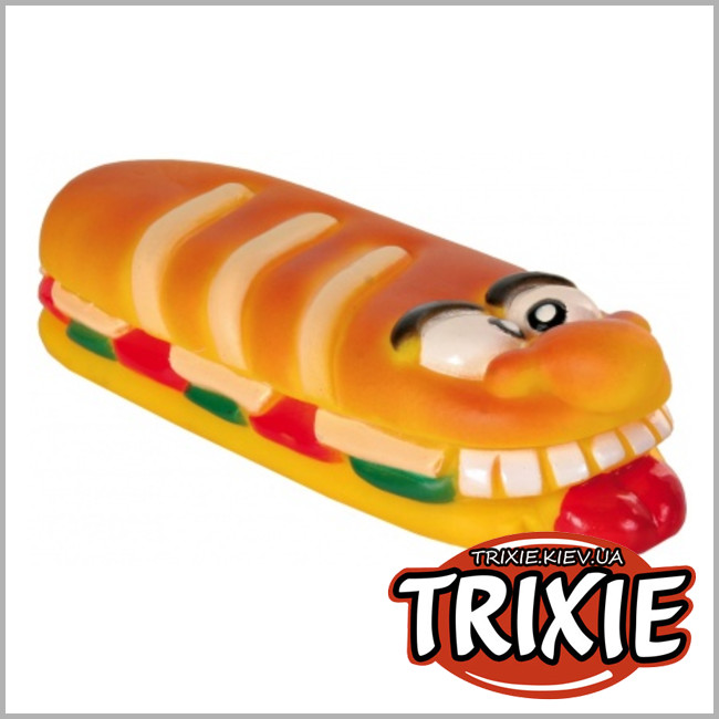 ТРИКСИ Украина - ХОТ ДОГ пищалка игрушка TRIXIE (винил c звуком 19см)