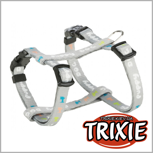 ТРІКСІ Україна - Шлея з повідцем д/щенків Junior-TRIXIE (23-34см/8мм, 2.00м, світло-сірий)
