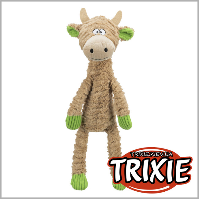 ТРИКСИ Украина - Игрушка Trixie 34721 для собак Корова со звуком полиэстер/хлопок бежевый 50см
