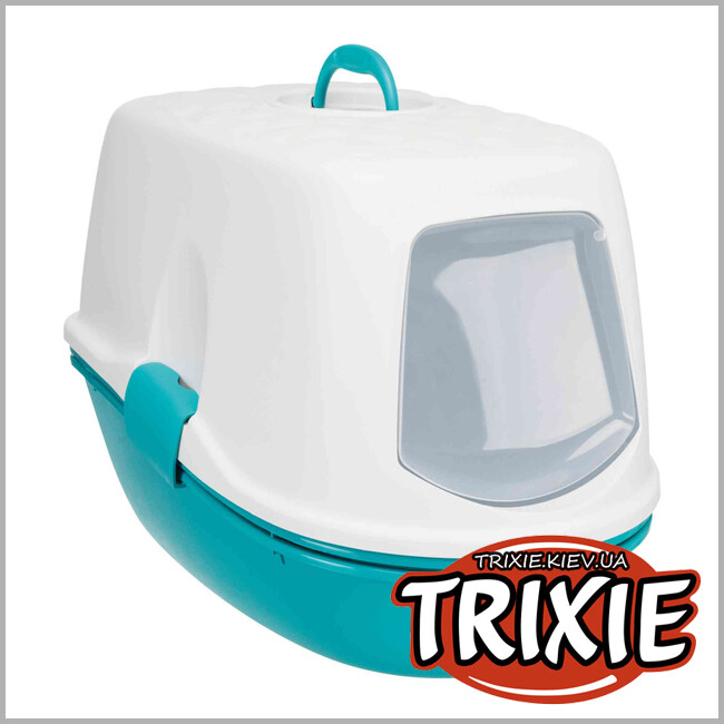 ТРІКСІ Україна - Трикомпонентний туалет із системою поділу Trixie Berto Berto Top Litter Tray (39*42*59см, бірюзовий/білий)
