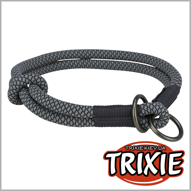ТРИКСИ Украина - Ошейник-удавка Trixie 1984501 "Soft Rope",S-M: 40см/10мм, черный/серый