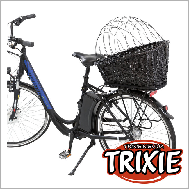 ТРИКСИ Украина - Корзина для автоперевозок Trixie 13117 с решеткой, ива и металл, 35х49х55см, черный