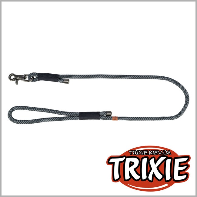 ТРИКСИ Украина - Поводок Trixie 1984001 "Soft Rope", S-XL: 1.00м/10мм, черный/серый