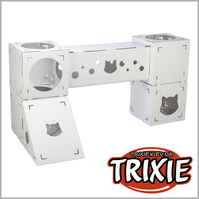 ТРИКСИ Украина - Домик-трансформер Trixie 48061 для кота "Finca Felice" (картон), 125х62х62см, белый