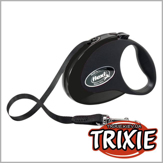 ТРІКСІ Україна - flexi STYLE Tape Leash (S: 3 м/до 12 кг, чорний)