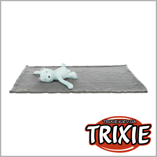 ТРИКСИ Украина - Набор коврик / мишка Trixie  Junior (плюш 75*50см серый/мятный)