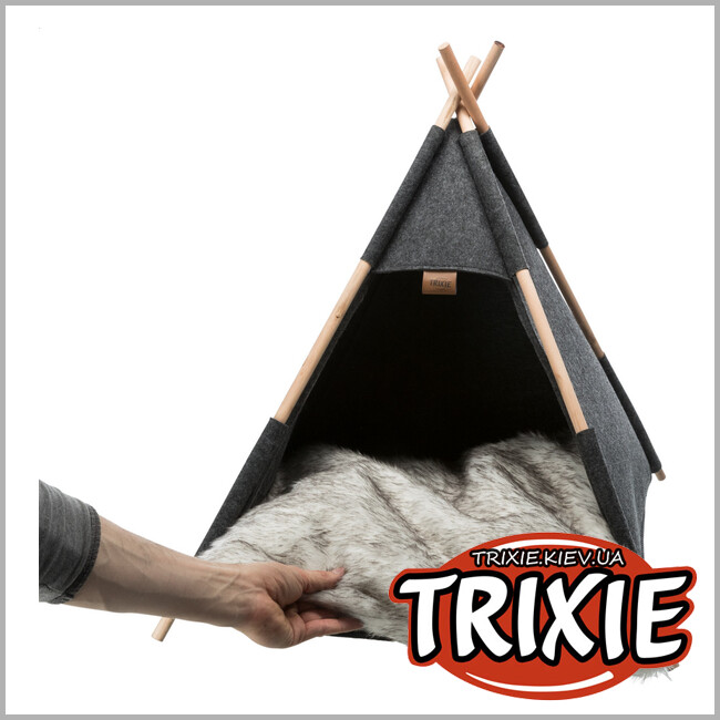 ТРИКСИ Украина - Лежак-вигвам Tipi-TRIXIE (войлок, 55х65х55см,антрацит)