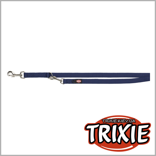 ТРИКСИ Украина - Регулируемый поводок для собак Trixie 200913 "Premium" двухслойный, L-XL: 2.00м/25мм, индиго