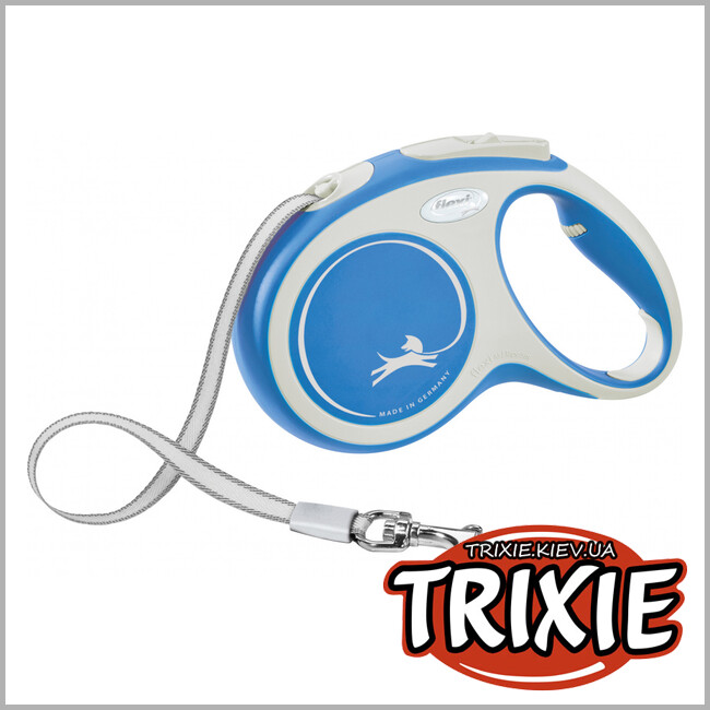 ТРИКСИ Украина - Флекси New COMFORT Trixie (M, 5м/до 25кг, синий)