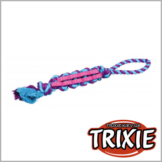 ТРИКСИ Украина - Двойная палочка на канате для собак TRIXIE - Denta Fun (Размер: 4см/37см)