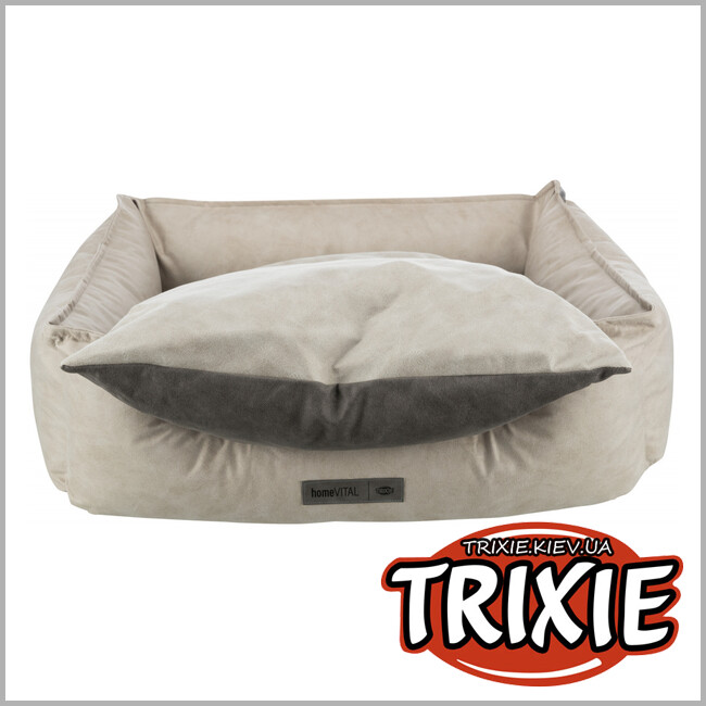 ТРИКСИ Украина - Кровать Calito Vital для собак Trixie (велюр-кожзаменитель 60*50 песочный / серый )