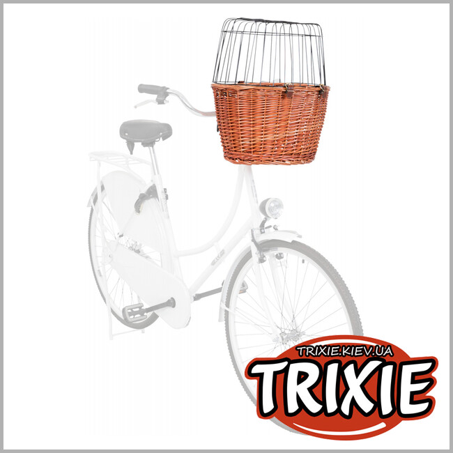 ТРИКСИ Украина - Велосипедная корзина  TRIXIE Front Dog Bicycle Basket (ива 33*44*48cm)
