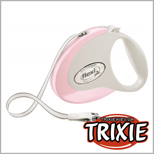 ТРИКСИ Украина - Флекси STYLE-TRIXIE (M, 5м/до 25 кг, розовый)