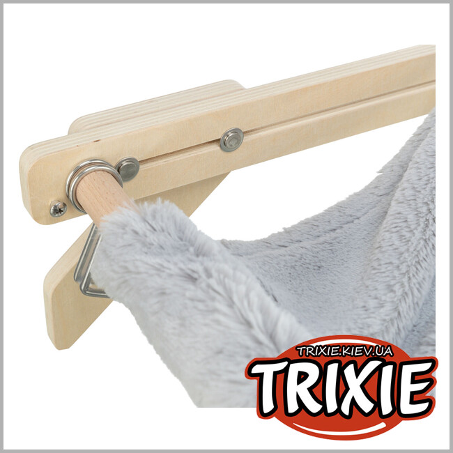 ТРИКСИ Украина - Гамак для кошек Trixie 43204 (дерево/плюш) (до 12кг), 47х24х38см, серый