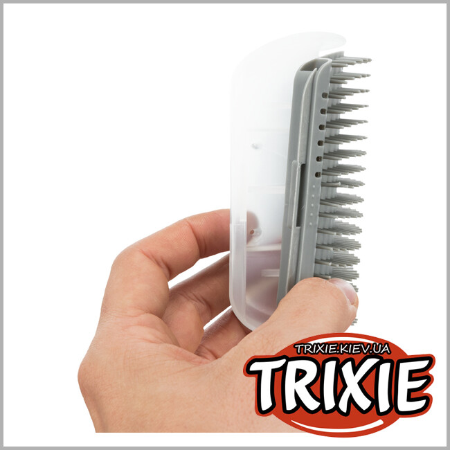 ТРИКСИ Украина - Массажная щетка с креплением на угол Trixie Corner Massage Brush (8*13см, серая)