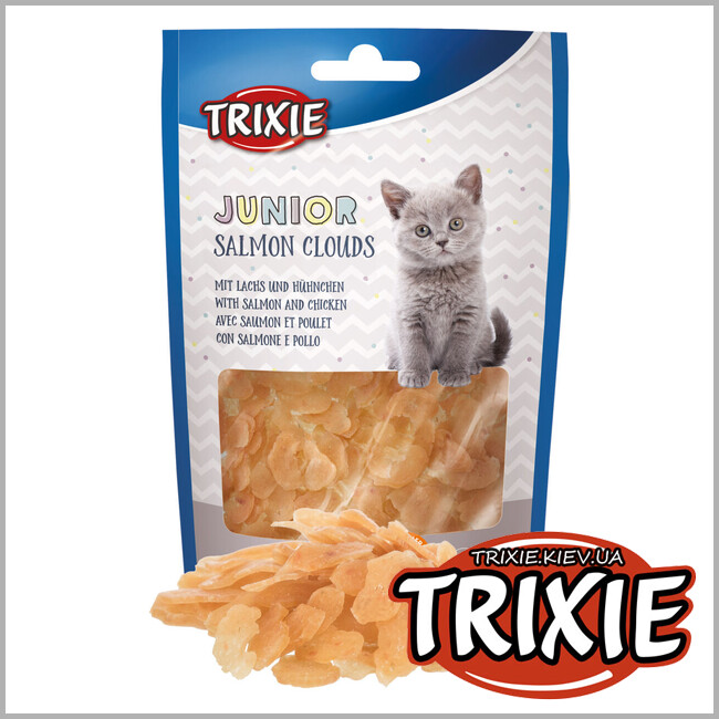 ТРИКСИ Украина - Лакомство для котят Trixie 42754 Junior Salmon Clouds с лососем и курицей 40г