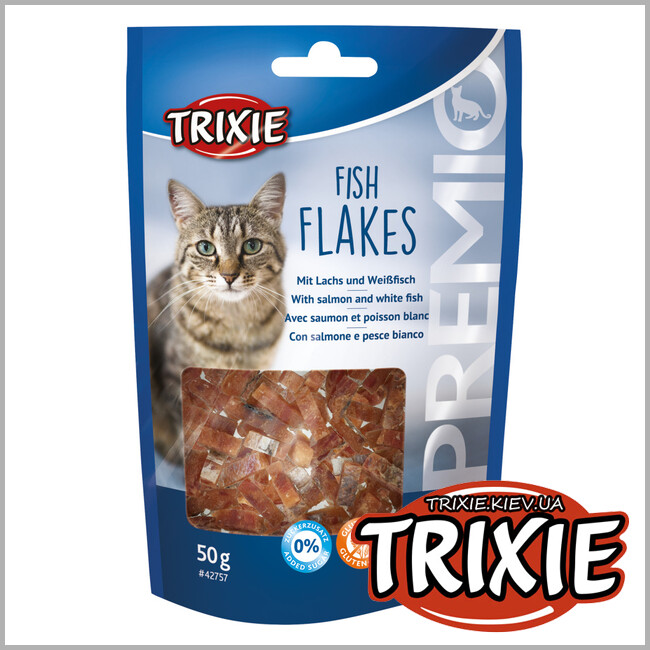 ТРИКСИ Украина - рыбные хлопья д/котов PREMIO-TRIXIE (лососем и белой капустой 50g)