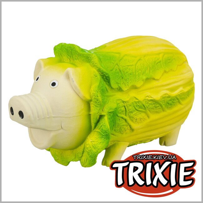 ТРИКСИ Украина - Игрушка для собак Trixie 35522 Капустная свинка латекс 23 см светло-зеленая.