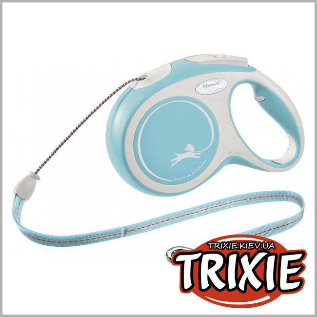 ТРИКСИ Украина - Флекси New COMFORT Trixie  (M, 8м/до 20кг, голубой)