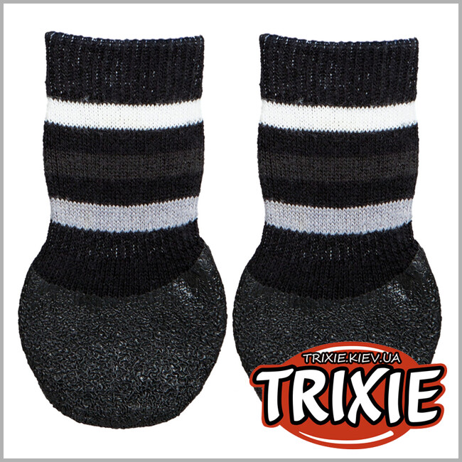 ТРИКСИ Украина - Носки для собак Trixie 19523 антискольжения, M-L, черный(2шт/уп)