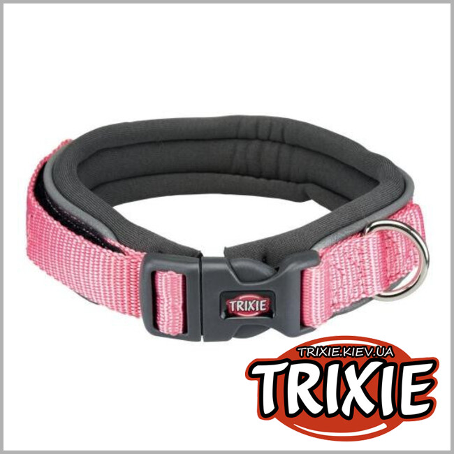 ТРИКСИ Украина - Ошейник Trixie Premium с подкладкой для собак (M: 35–40см/25мм, фламинго)