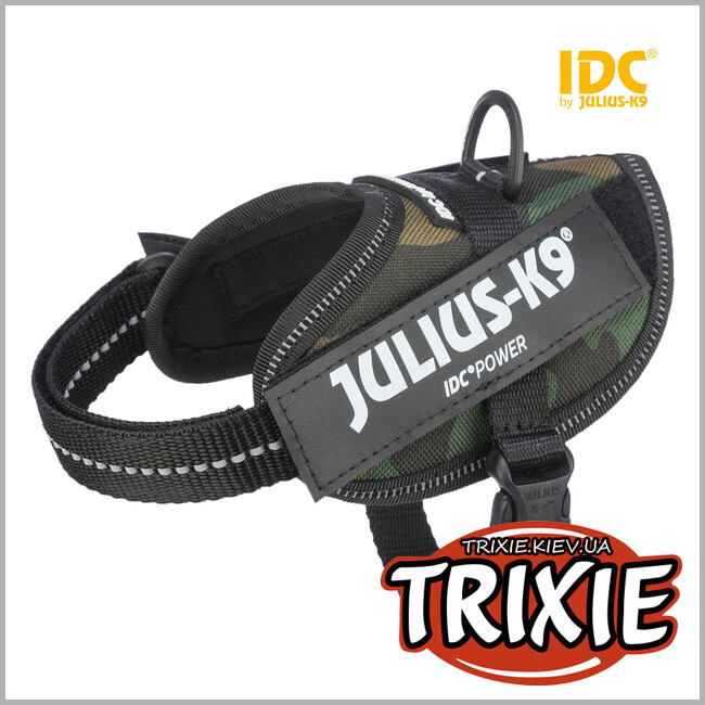ТРИКСИ Украина - Шлейка тренировочная Trixie 14814 для щенков "Julius-K9® IDC", 2XS/Baby 2: 33-45см/18мм, камуфляж