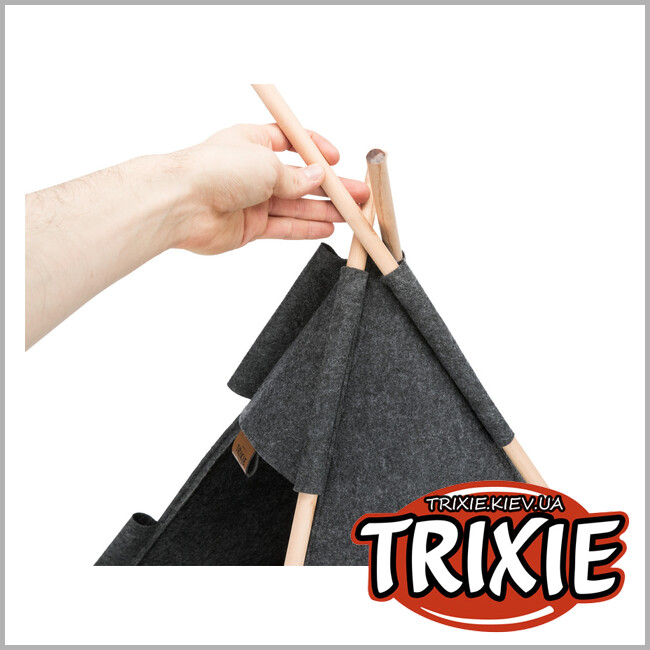 ТРИКСИ Украина - Лежак-вигвам Tipi-TRIXIE (войлок, 55х65х55см,антрацит)