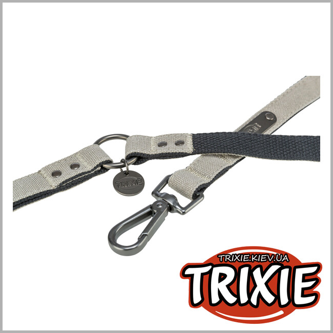 ТРИКСИ Украина - Поводок для собак Trixie 1970319 CityStyle V-Lead хлопок M–L 2 м 20 мм светло-серый