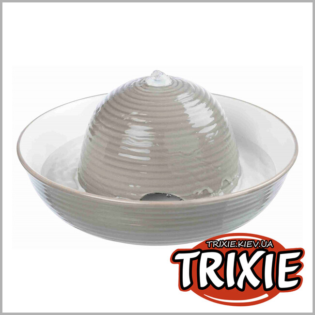 ТРИКСИ Украина - Питьевой фонтан Vital Flow-TRIXIE  (керамика, 1.5л, серый/белый)