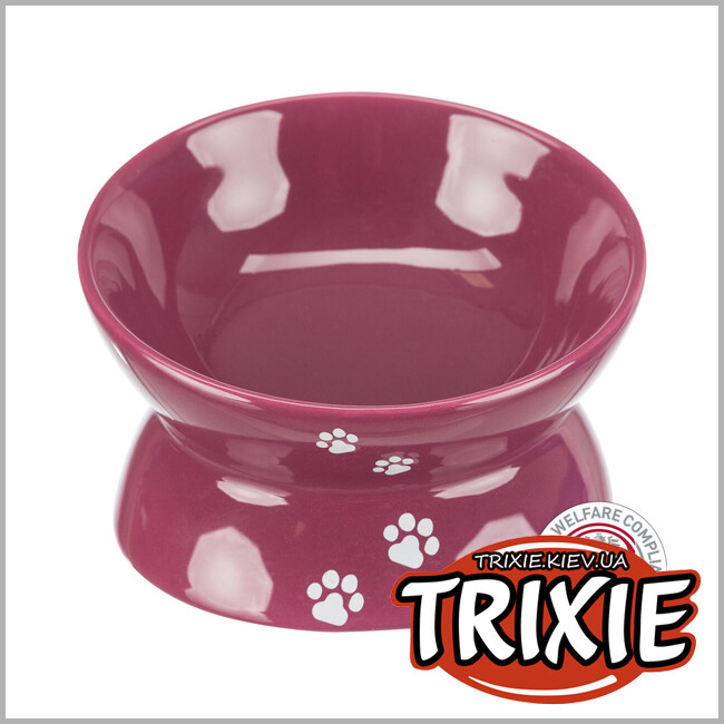 ТРІКСІ Україна - Висока миска для кішки Trixie Ceramic Bowl (керамічна 150 ml /ø 13 см ягідний)