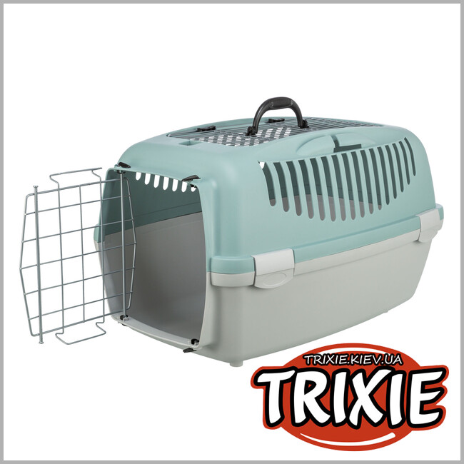 ТРИКСИ Украина - Переноска Trixie 39869 "Capri 3 Open Top" (до 12кг), S: 40х38х61см, светло-серый/шалфей