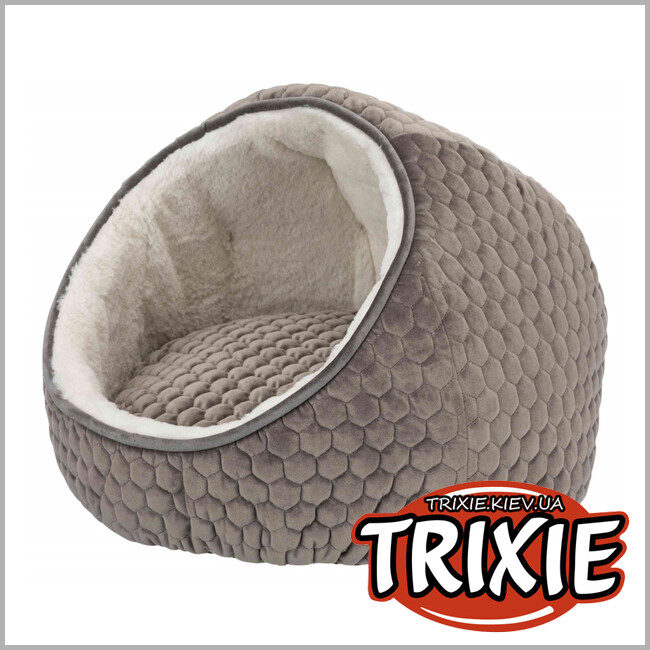 ТРИКСИ Украина - Лежак пещера Trixie Livia (плюш 45*33см серо-коричневый / кремовый)