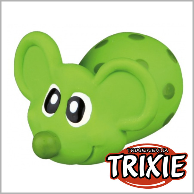 ТРИКСИ Украина - Мышь в горошек игрушка для собак TRIXIE (со звуком 8см латекс)