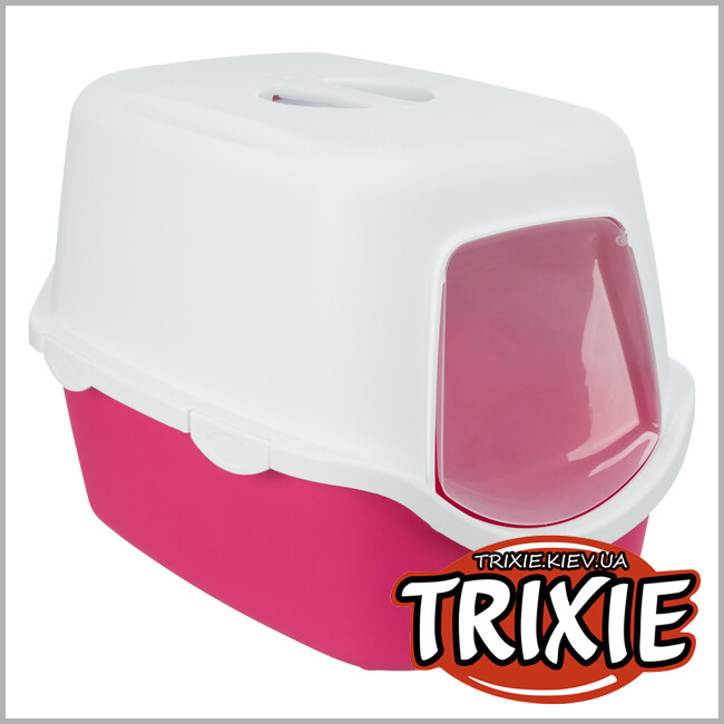 ТРІКСІ Україна - Туалет-будиночок для кота Trixie Vico (40*40*56 см, рожевий/білий)