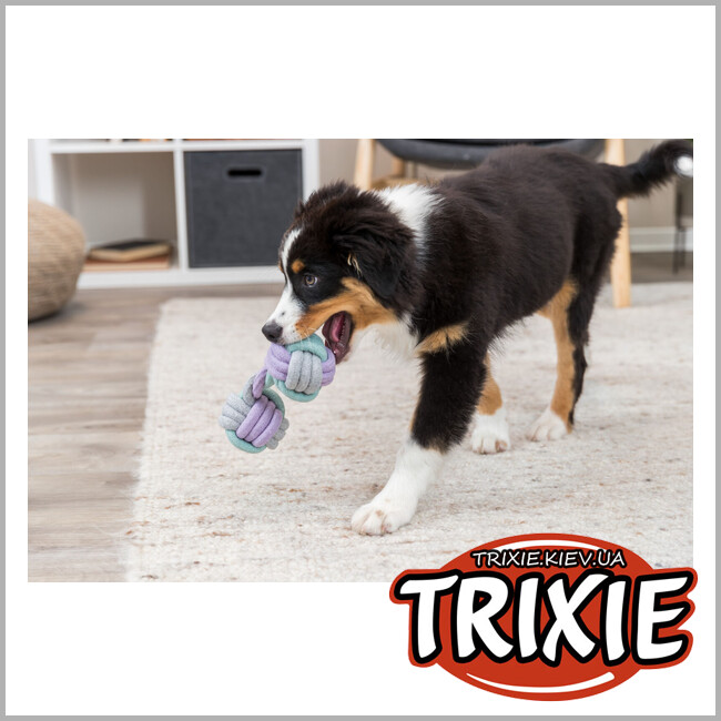 ТРИКСИ Украина - Игрушка Junior Trixie 32815 гантель веревочная, 22см