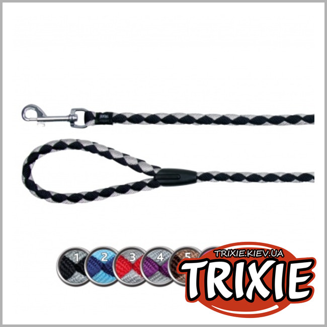 ТРИКСИ Украина - Поводок с амортизатором TRIXIE -  Cavo (Размер:1м/12мм, Цвет:чёрный/серебро, нейлон)