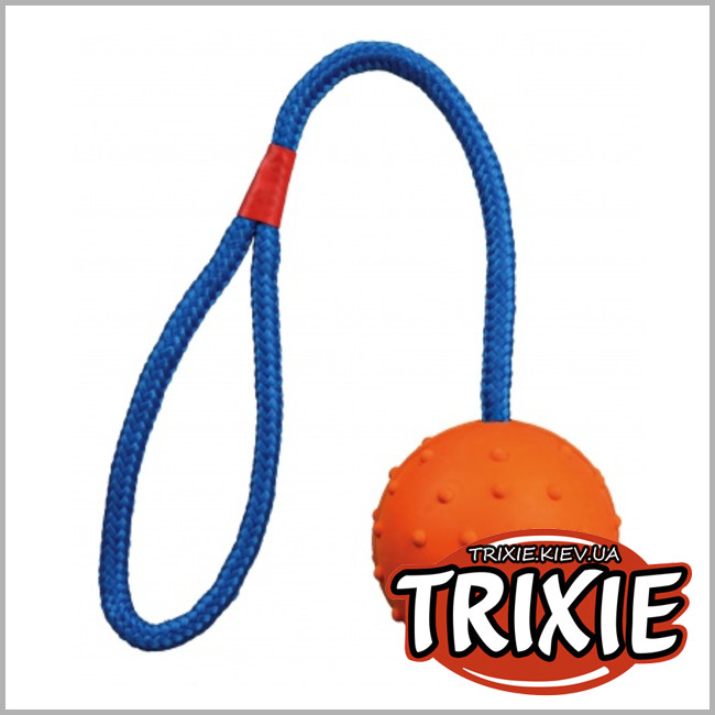 ТРИКСИ Украина - Резиновый мяч на веревке  Trixie Ball on a Rope ( 6 / 30см)