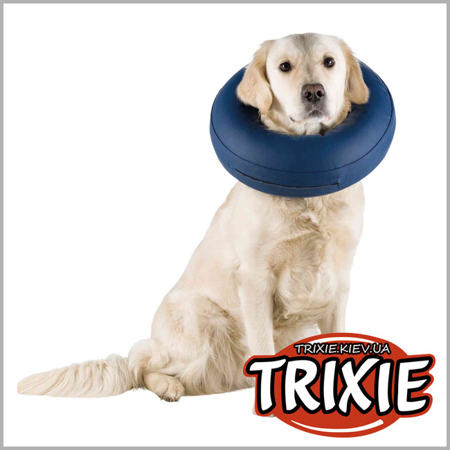 ТРИКСИ Украина - Защитный воротник для собак Trixie 19544, надувной L-XL 66-78см 12см синий