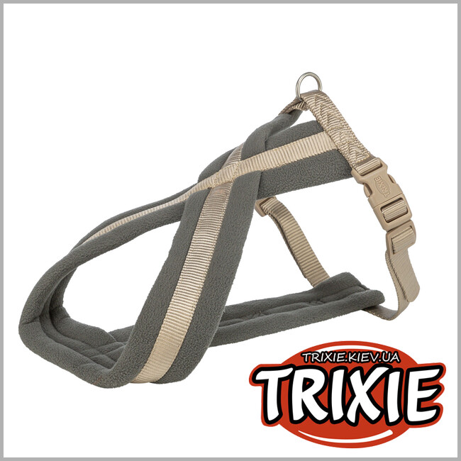 ТРИКСИ Украина - Шлей для собак Trixie 203836 Premium туристический S–M 40–70 см 20 мм песочный
