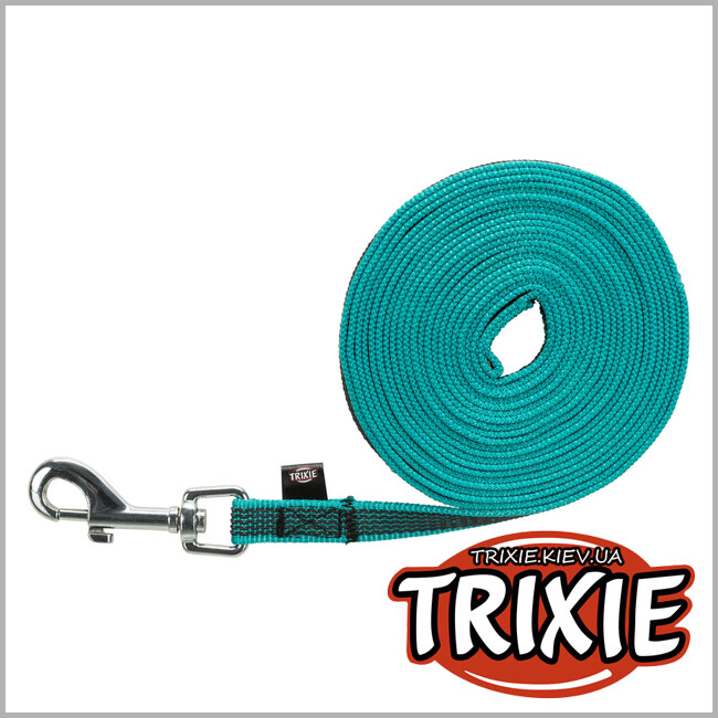 ТРИКСИ Украина - Поводок д/тренировок TRIXIE (Размер S-M: 5м/15мм, бирюзовый)