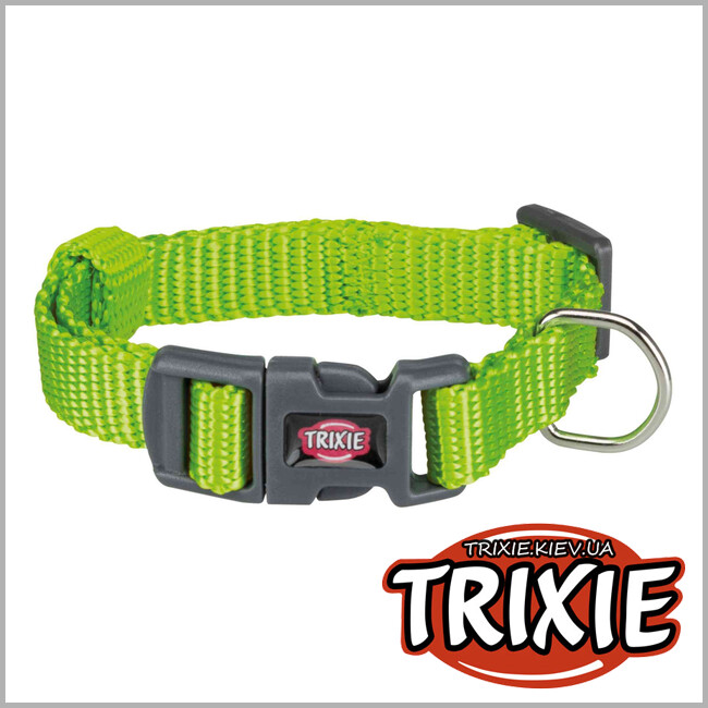 ТРИКСИ Украина - Ошейник Premium-TRIXIE  (нейлон 15–25см/10мм, зелёный)