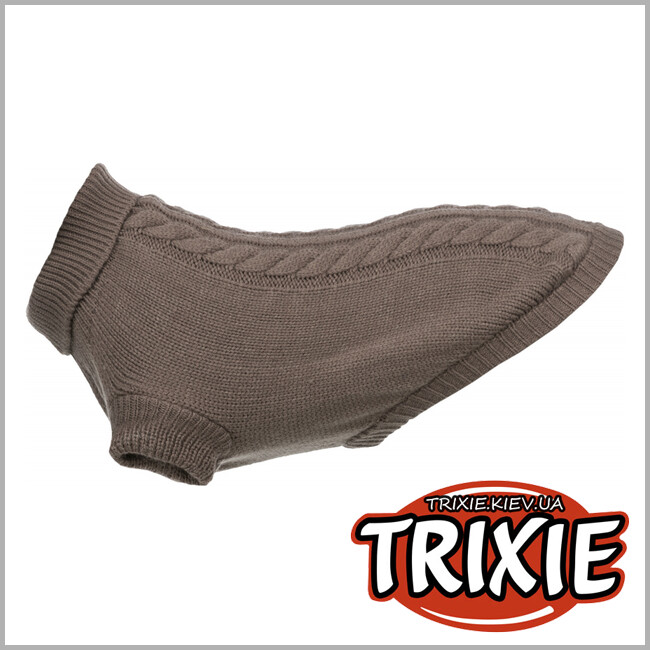 ТРИКСИ Украина - Пуловер для собак Trixie-Kenton ( акрил S - 34*44*40 серо-коричневый)