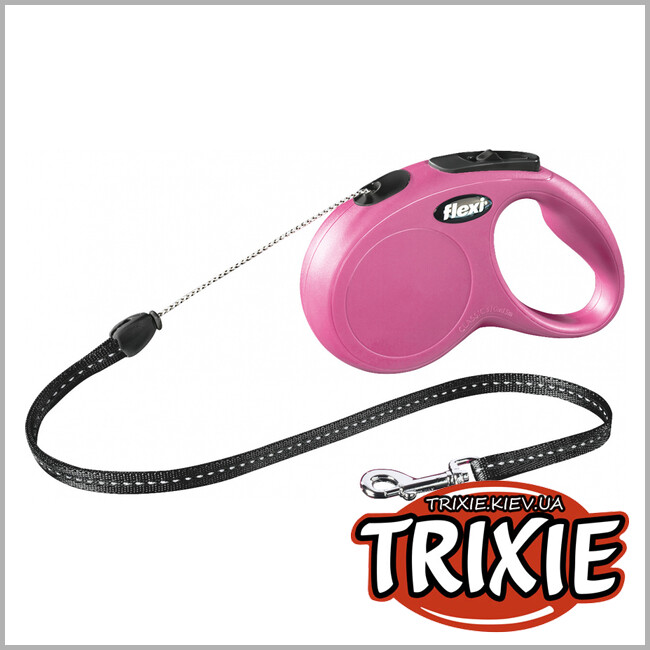 ТРИКСИ Украина - Флекси TRIXIE - New CLASSIC (S 5м. до 12кг. розовый)