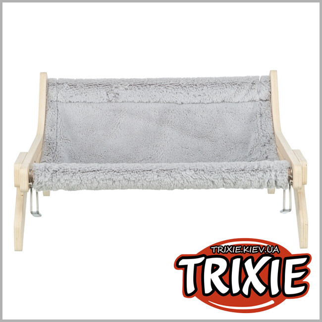 ТРИКСИ Украина - Гамак для кошек Trixie 43204 (дерево/плюш) (до 12кг), 47х24х38см, серый