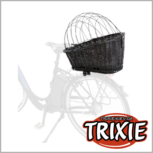 ТРИКСИ Украина - Корзина для автоперевозок Trixie 13117 с решеткой, ива и металл, 35х49х55см, черный