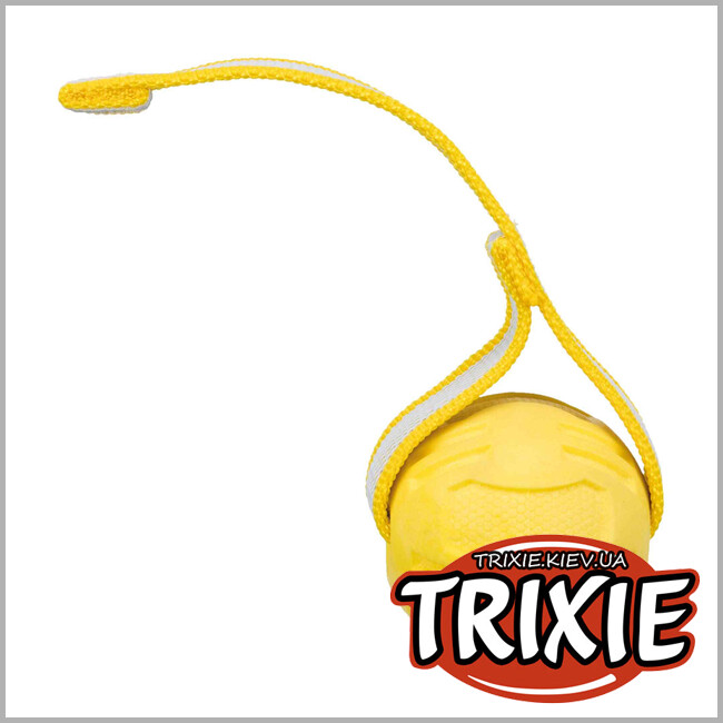 ТРИКСИ Украина - Спортивный сверхпрочный мяч TRIXIE (резина, 6см/20см, жёлтый)