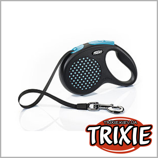 ТРИКСИ Украина - Флекси TRIXIE - DESIGN (M: 5м/до 25кг, синий)