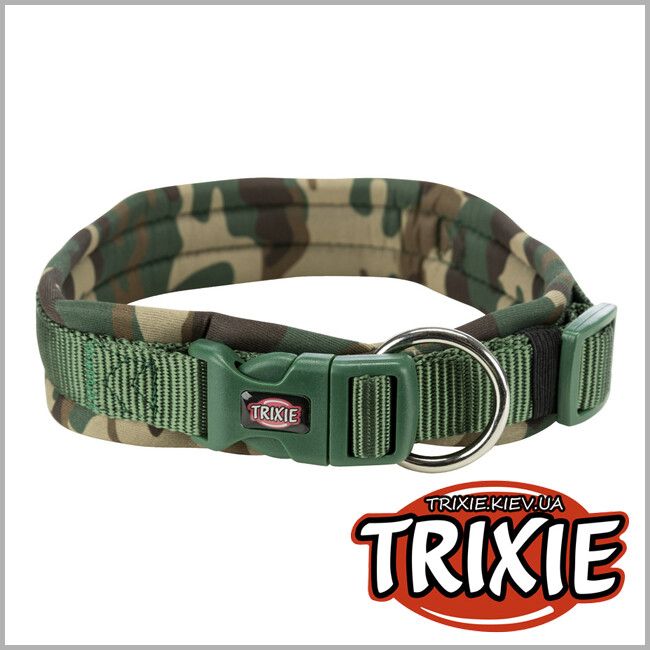 ТРІКСІ Україна - Нашийник Premium-TRIXIE з неопренів.підкладкою (M–L: 42–48см/20мм, камуфляж/лісовий)