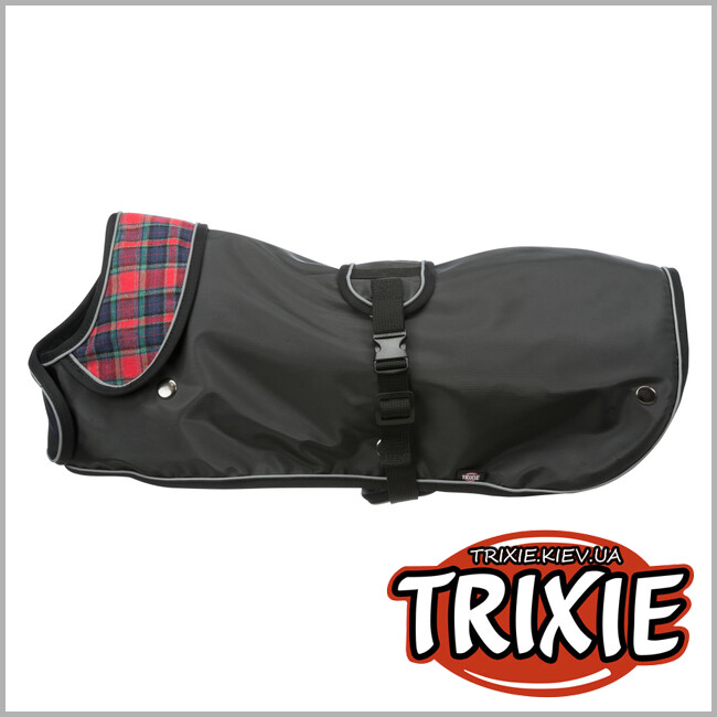 ТРИКСИ Украина - Пальто для собак Trixie Hermy 2 в 1 (черный/красный, S, 26-34*44-55*38 cm)