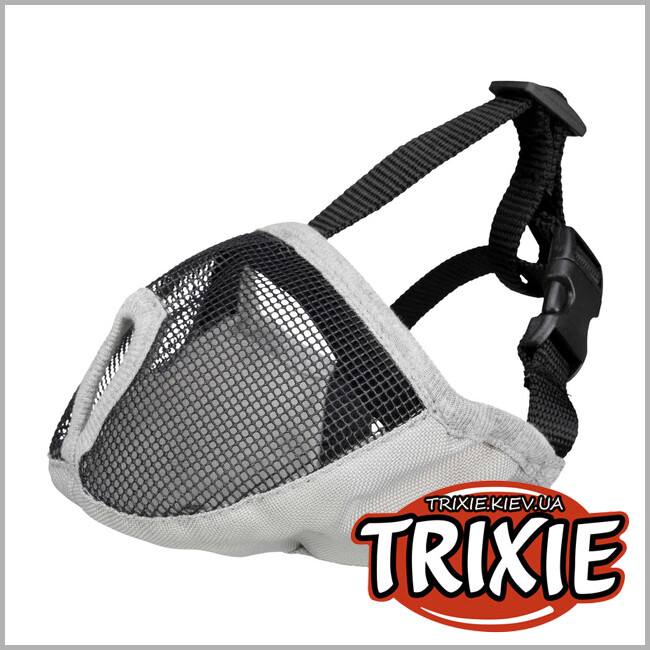 ТРИКСИ Украина - Намордник Trixie 17625 для коротконосых собак, полиэстер, S 23 см, серый